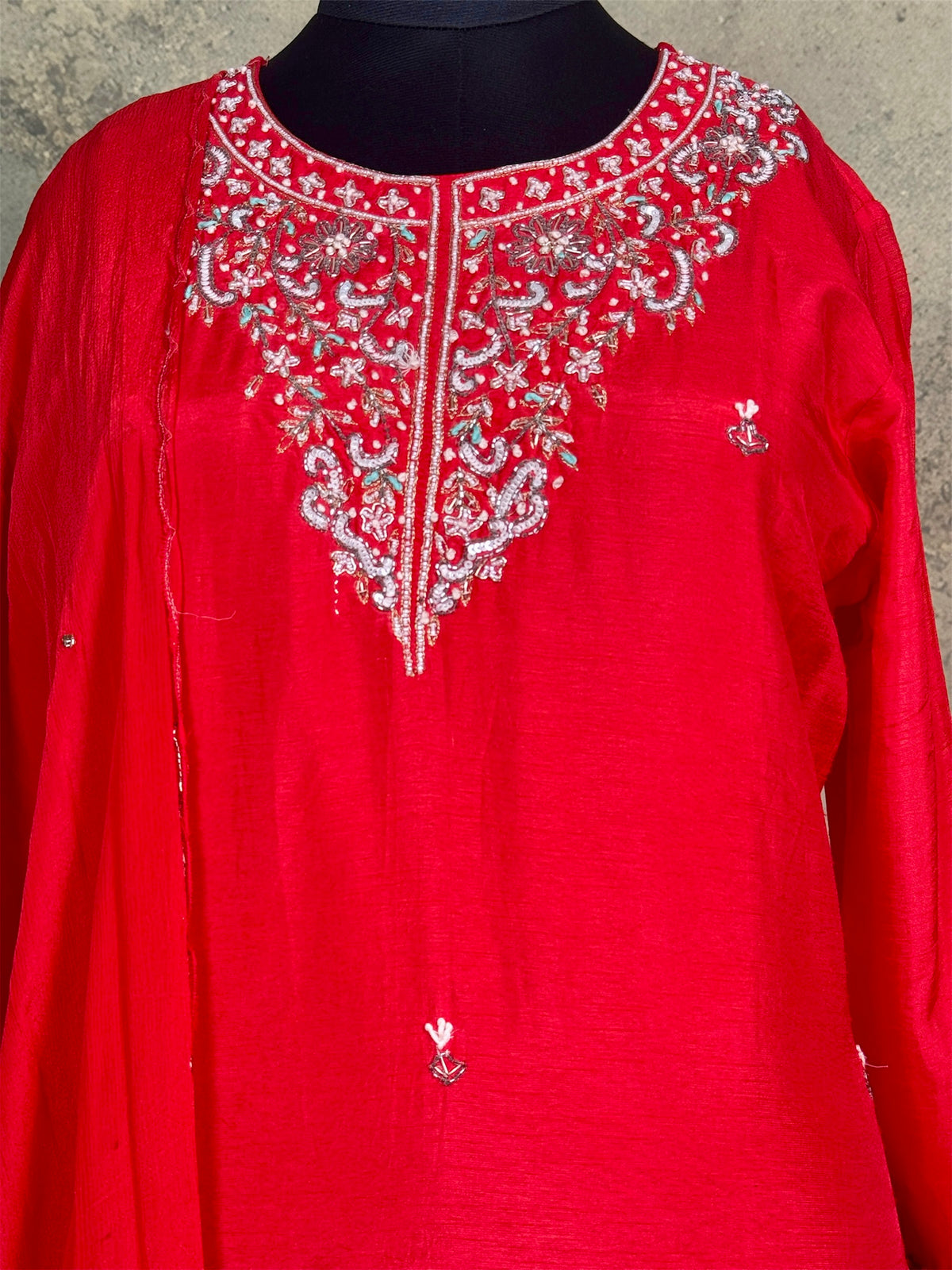Pure Dola silk with handwork