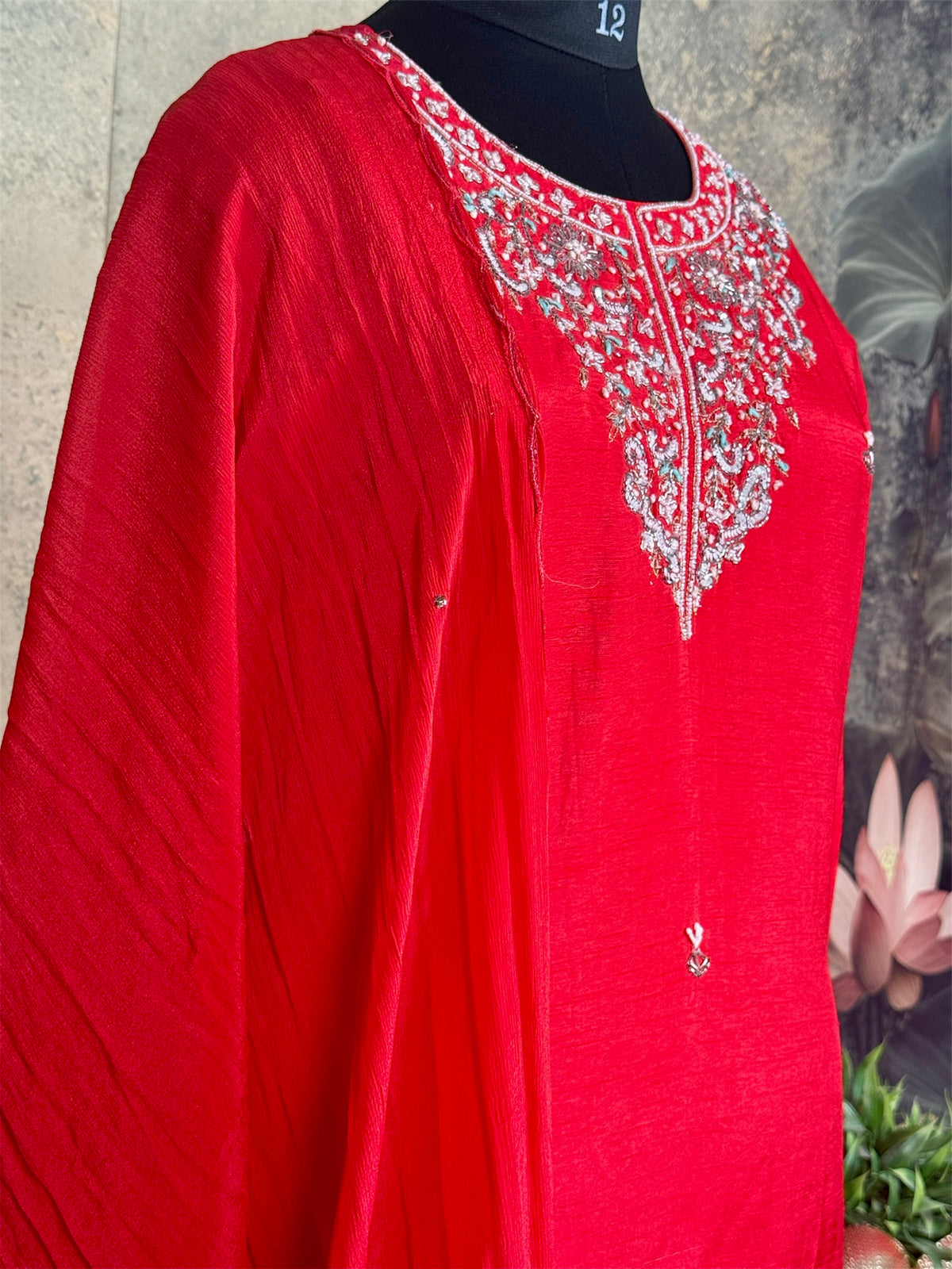 Pure Dola silk with handwork