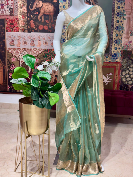 PURE BENARASI TISSUE SILK SAREE WITH KADWA WEAVING