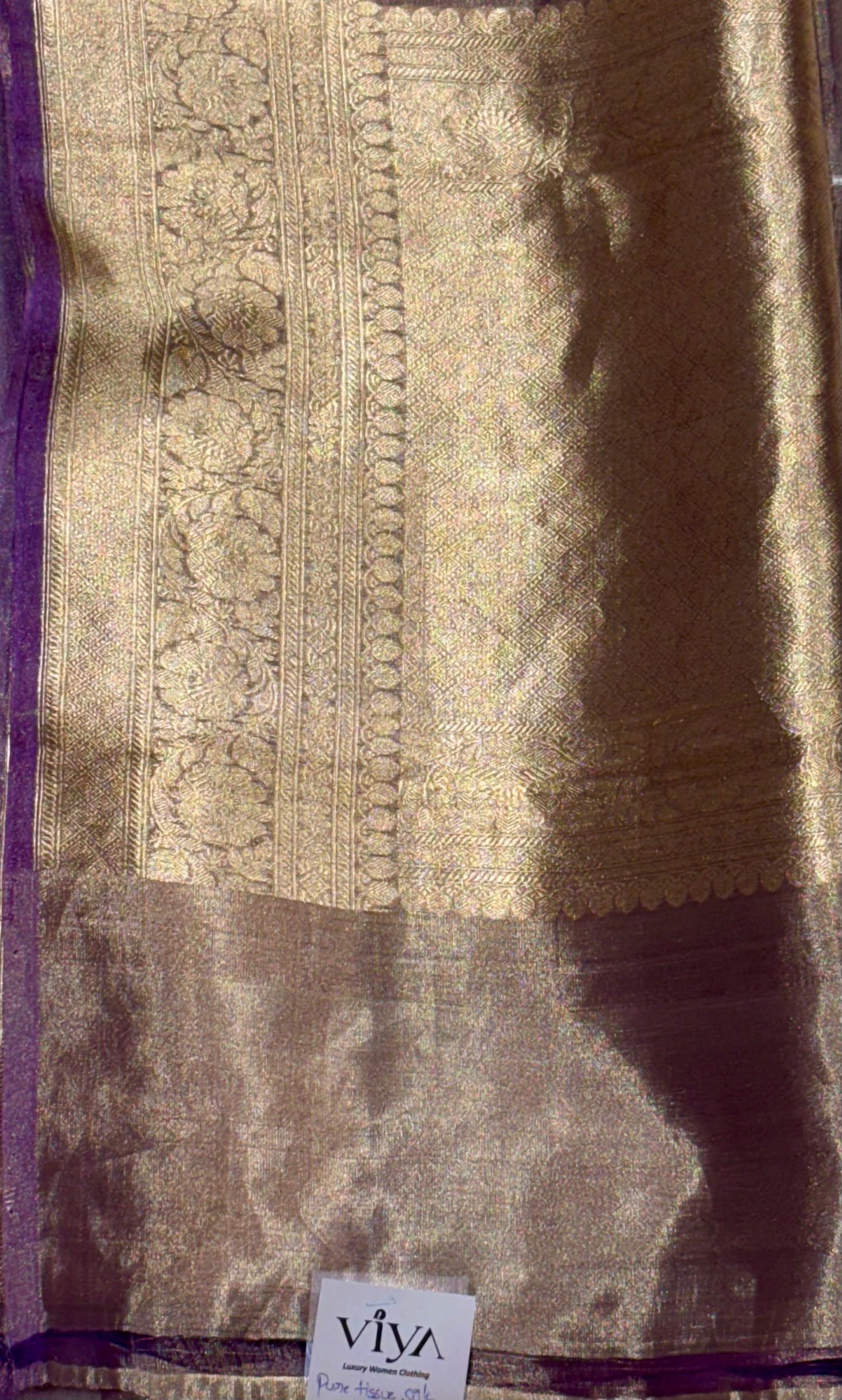PURE BANARASI TISSUE SILK SAREE WITH KADWA WEAVING AND HANDWORK