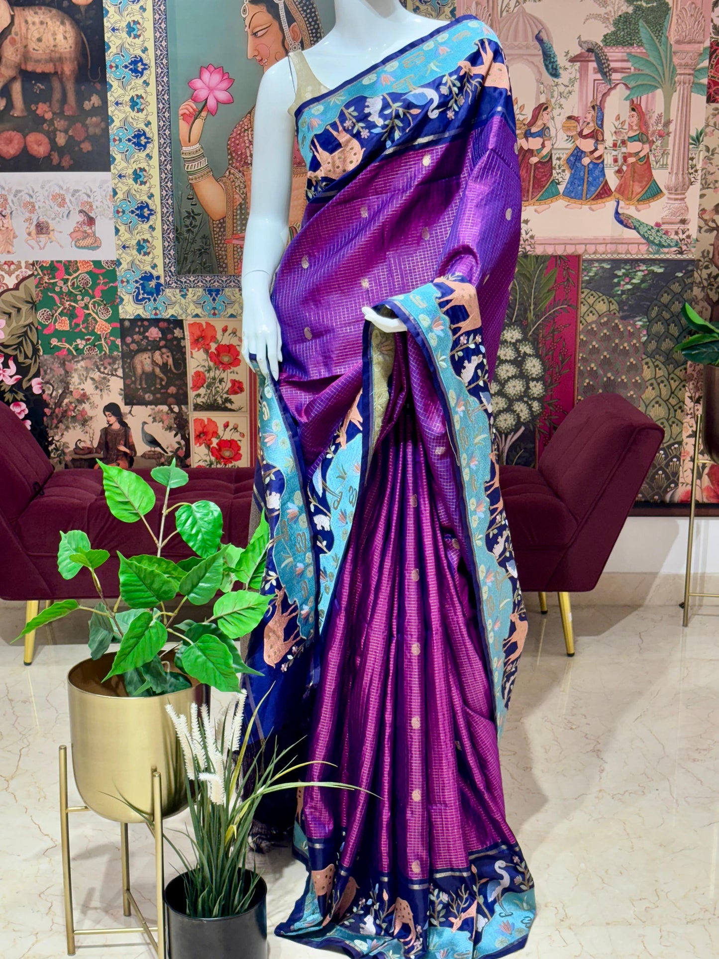 PURE KANCHIPATTU SAREE WITH PETIT POINT WORK