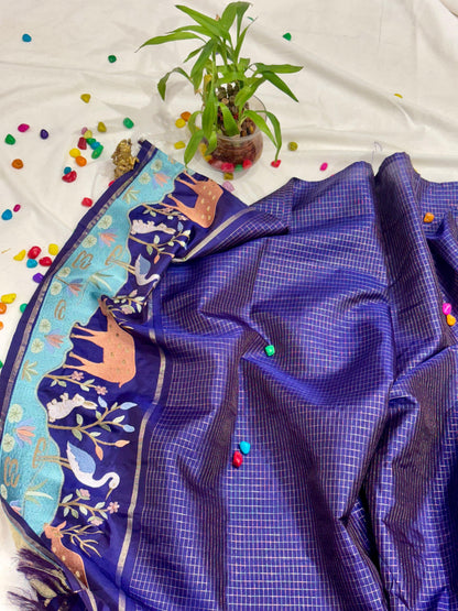 PURE KANCHIPATTU SAREE WITH PETIT POINT WORK