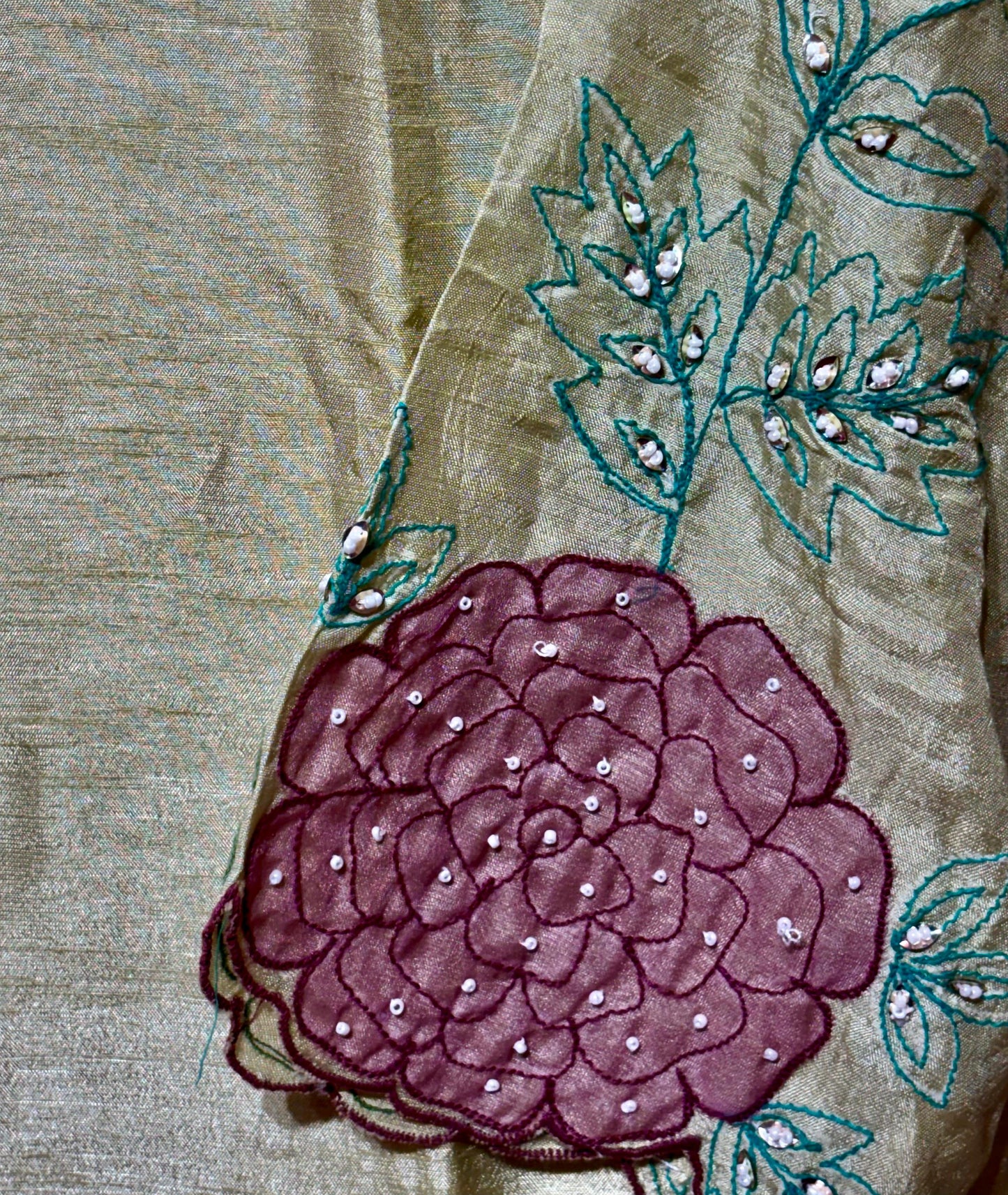 PURE DOLA SILK WITH APPLIQUE 3 PIECE SUIT