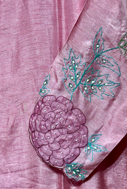 PURE DOLA SILK WITH APPLIQUE 3-PIECE SUIT