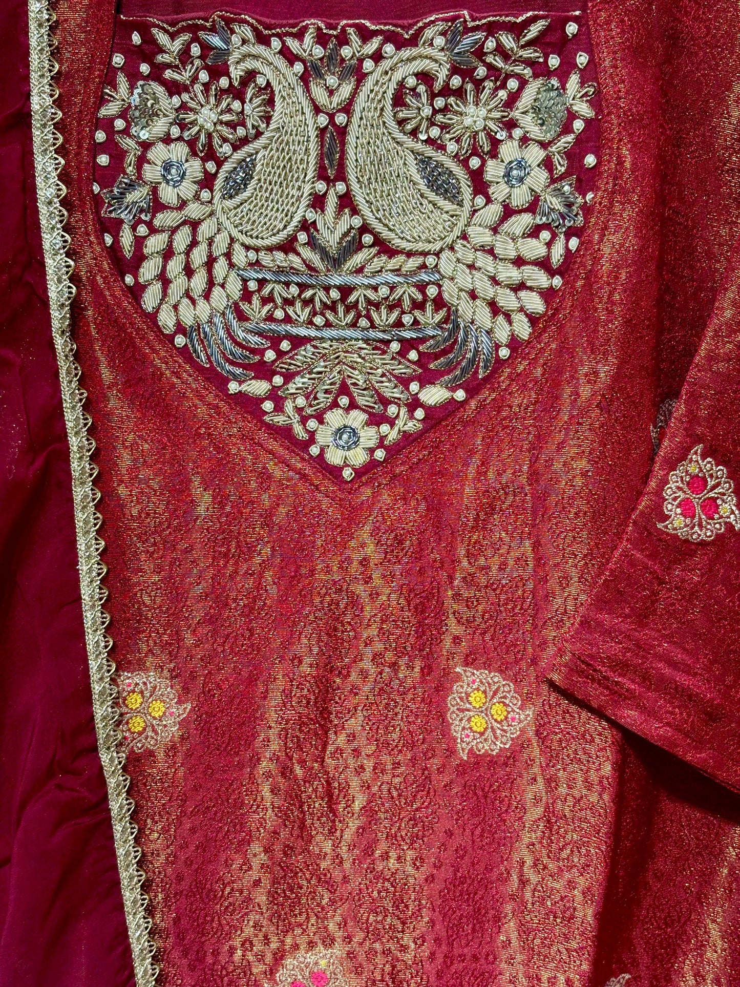 PURE TISSUE BROCADE WITH HANDWORK 3-PIECE SUIT