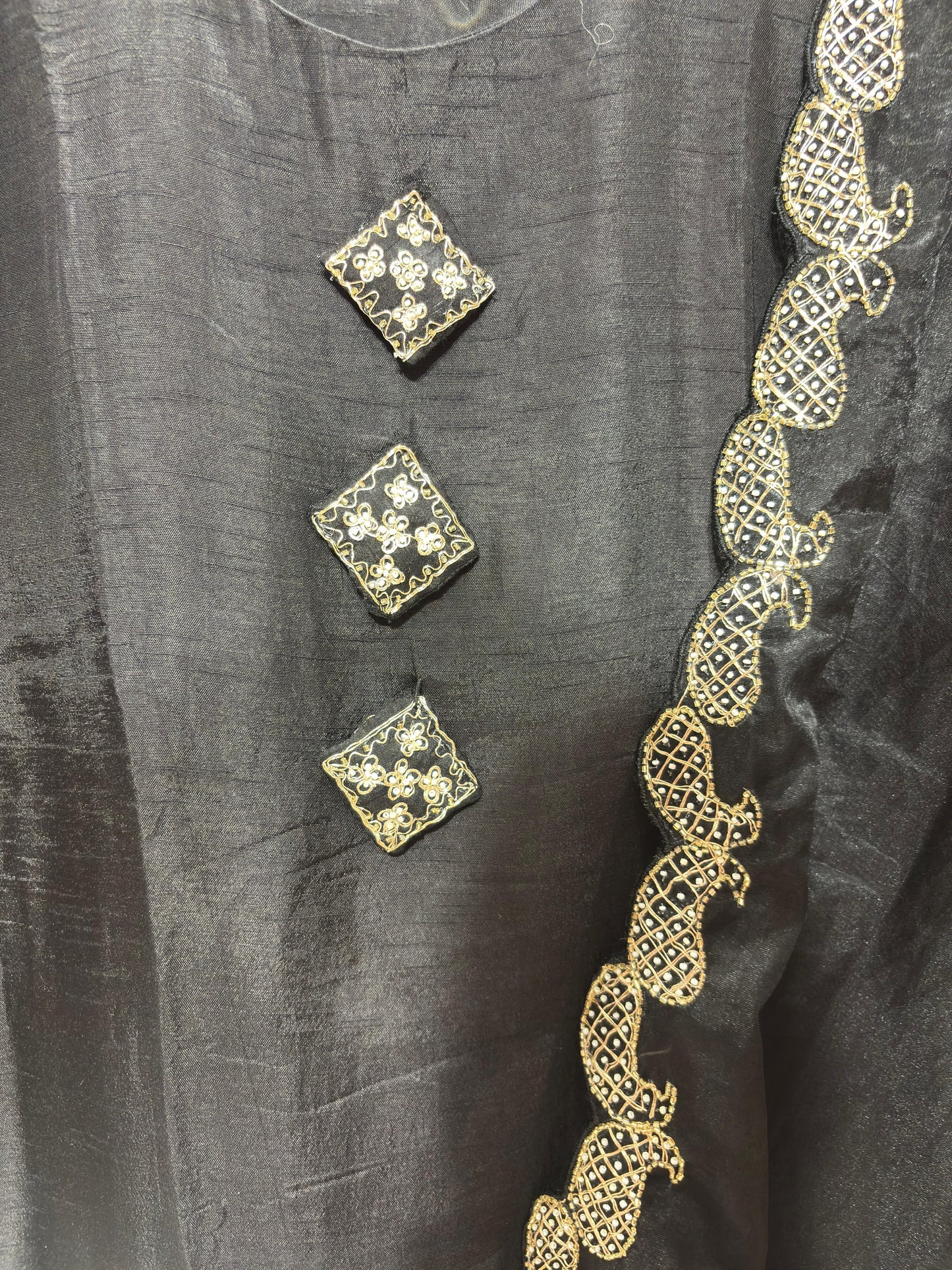 PURE CHANDERI WITH HANDWORK 3-PIECE SUIT