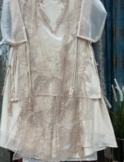 Indo-Western Cutwork 2-Piece Suit