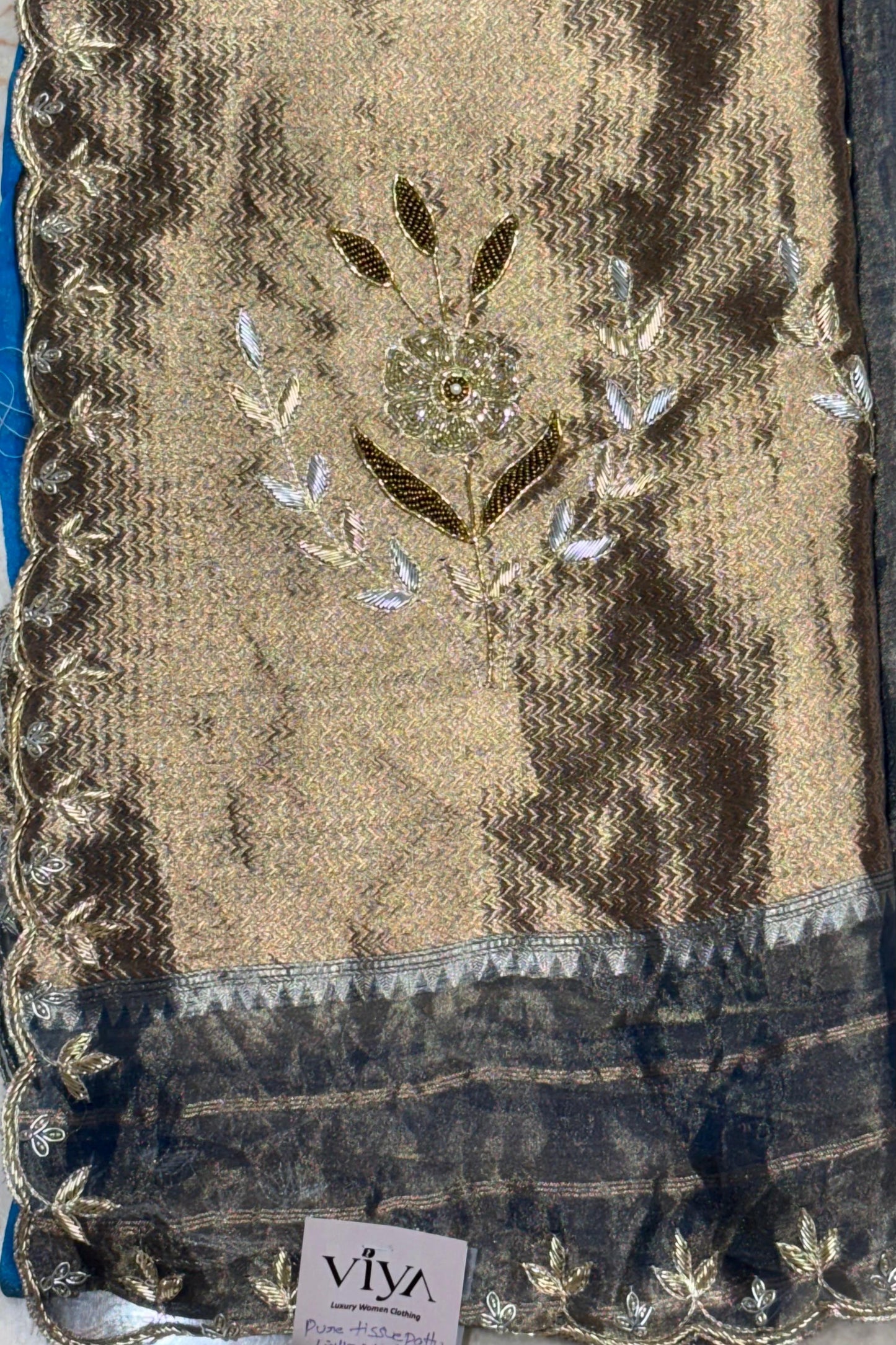 PURE BANARASI TISSUE PATTU SAREE WITH KADWA WEAVING AND HANDWORK