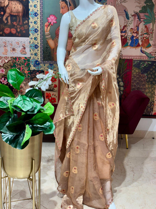 PURE BANARASI TISSUE PATTU SAREE WITH KADWA WEAVING AND HANDWORK
