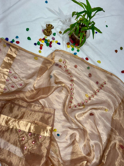 PURE BANARASI TISSUE PATTU SAREE WITH KADWA WEAVING AND HANDWORK
