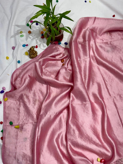PURE TISSUE SILK SAREE WITH EMBROIDERY