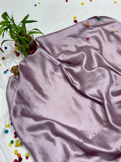 PURE TISSUE SILK SAREE WITH APPLIQUE WORK AND EMBROIDERY WORK