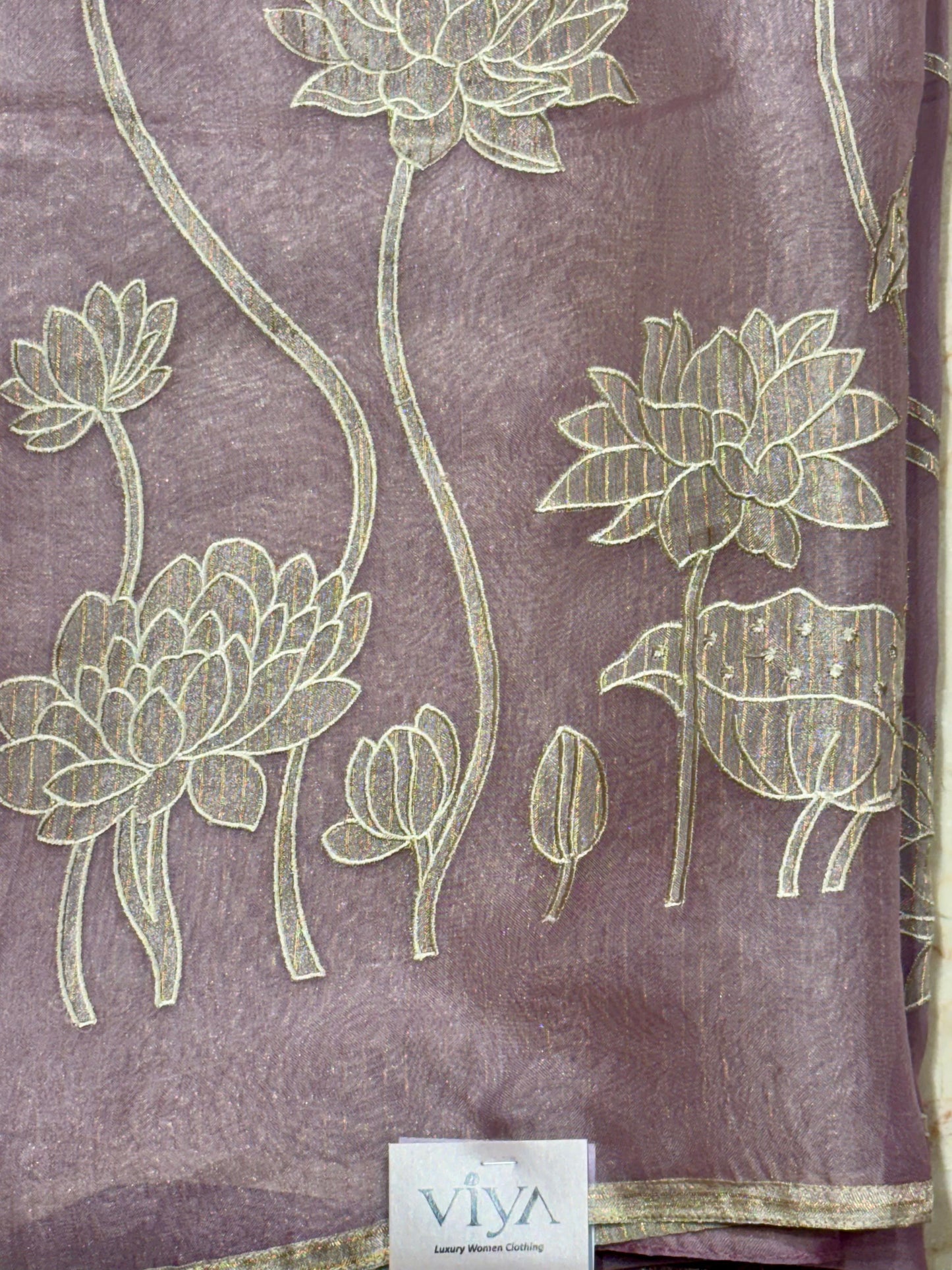 PURE ORGANZA WITH TISSUE APPLIQUE