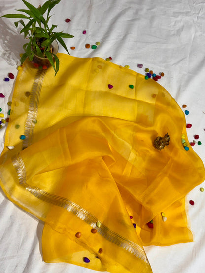 PURE TISSUE SILK WITH KORA STRIPES