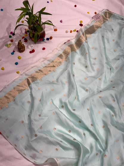 PURE KORA SILK SAREE WITH HAND WORK