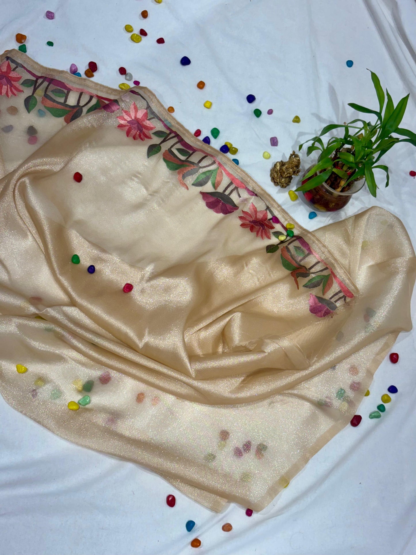 PURE TISSUE GEORGETTE WITH ALL OVER PARSI WORK