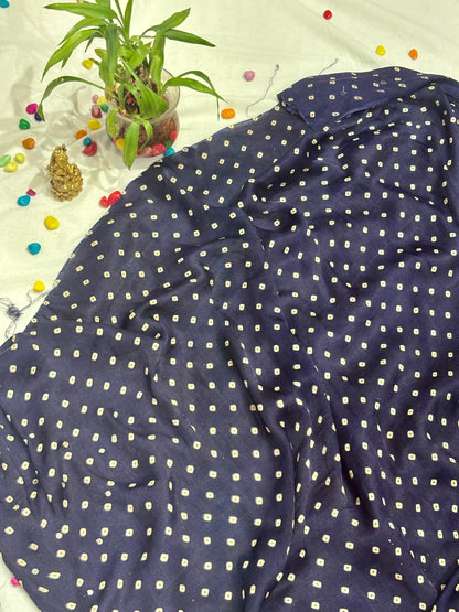 PURE MODAL SILK WITH SEQUENCE HIGHLIGHTING WITH BANDHANI BLOUSE