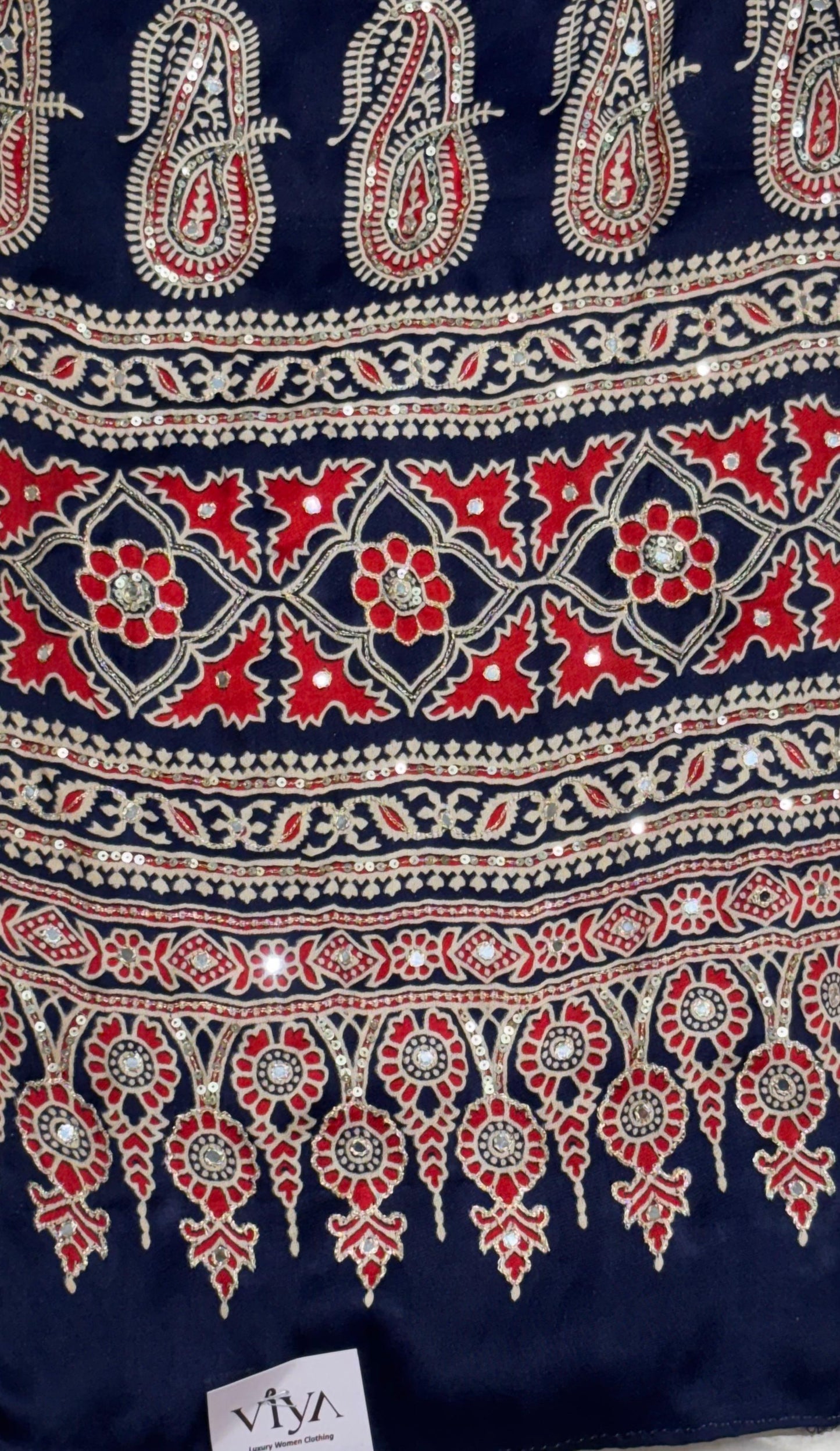 PURE MODAL SILK WITH SEQUENCE HIGHLIGHTING WITH BANDHANI BLOUSE