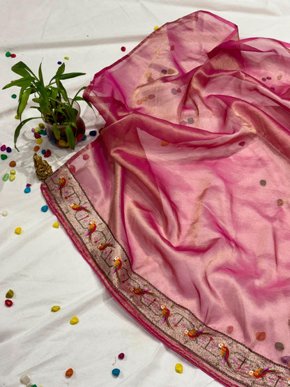 TISSUE GEORGETTE WITH PAITHANI WEAVING