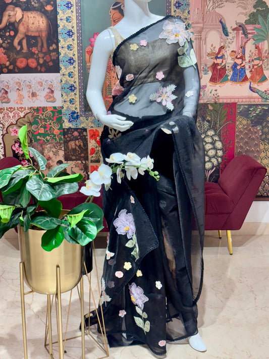 SOFT ORGANZA WITH 4D APPLIQUE