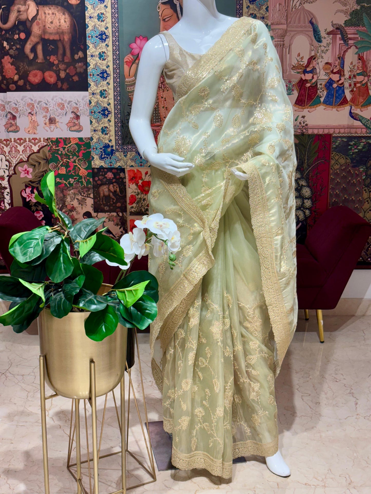 PURE ORGANZA WITH ALL OVER JAAL