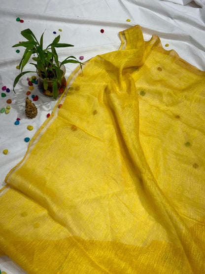 TUSSER LINEN TISSUE SAREE