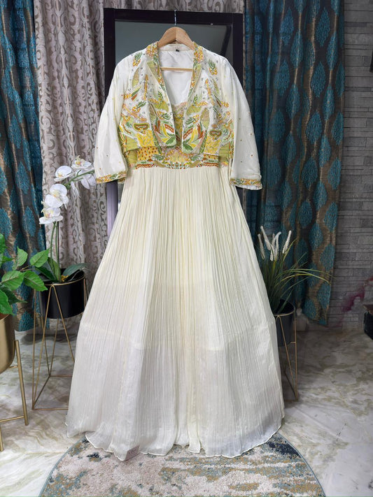 Pure Indo-Western Anarkali Dress with coat