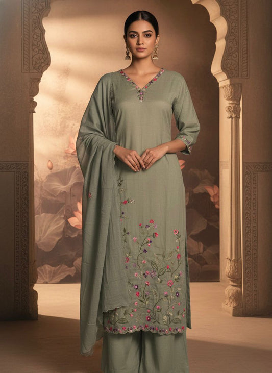 Pure Mul Cotton Handwork 3-Piece Suit