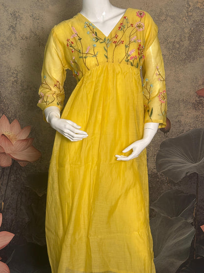 Pure Mul Chanderi Handwork 2-Piece Suit