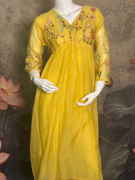 Pure Mul Chanderi Handwork 2-Piece Suit