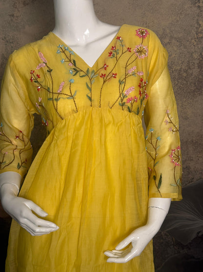 Pure Mul Chanderi Handwork 2-Piece Suit