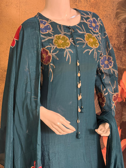 Pure Chinnon Georgette Handwork & Hand-Painted 3-Piece Suit