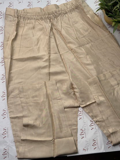 Ivory Kanjivaram Tissue Silk Handwork Suit Set – 3 Piece