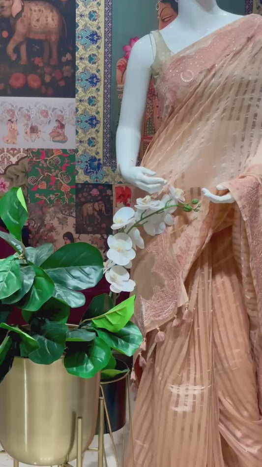 PURE MULCHANDERI WITH SABYASACHI  LACING