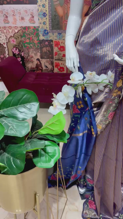 PURE TISSUE KORA SAREE WITH PETTIT POINT WORK