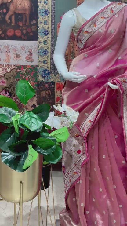 TISSUE GEORGETTE WITH PAITHANI WEAVING