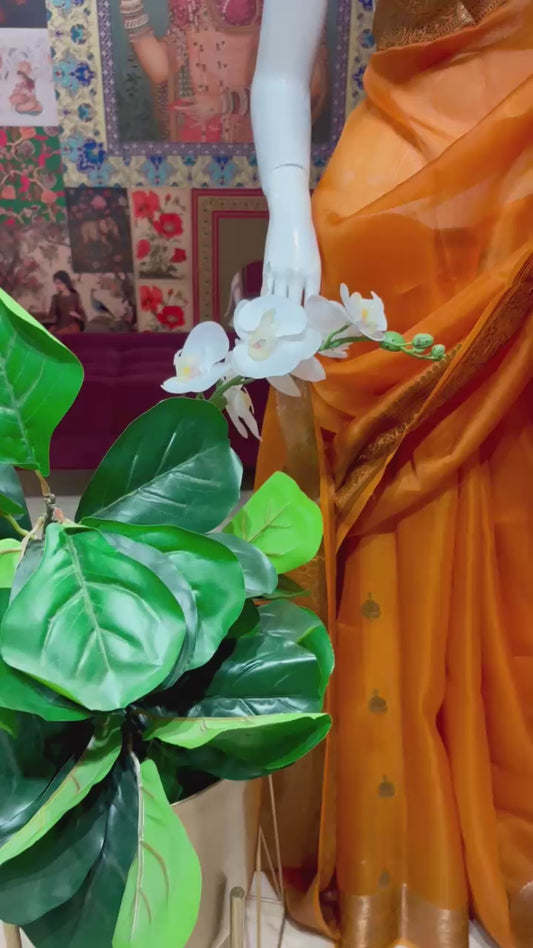 PURE KORA SILK SAREE WITH KADWA WEAVING