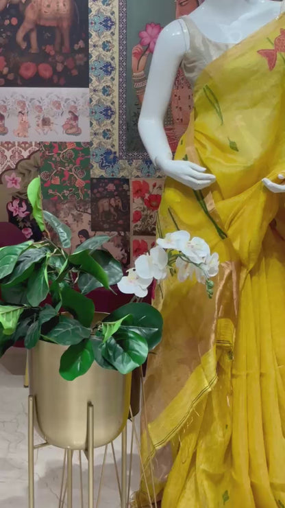 TUSSER LINEN TISSUE SAREE