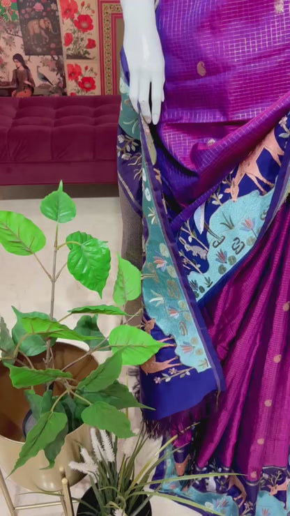 PURE KANCHIPATTU SAREE WITH PETIT POINT WORK