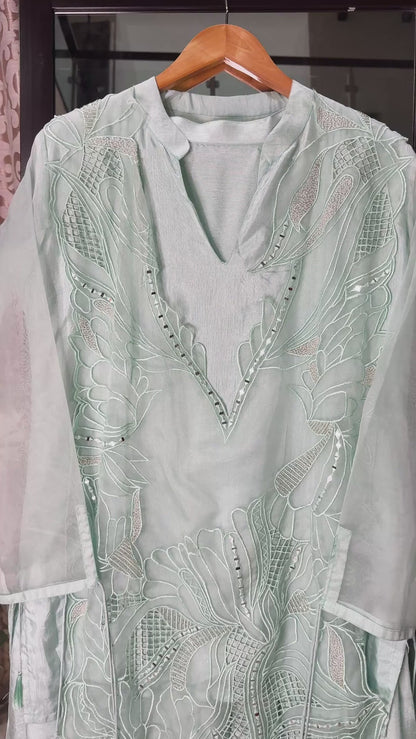 Indo-Western Cutwork 2-Piece Suit