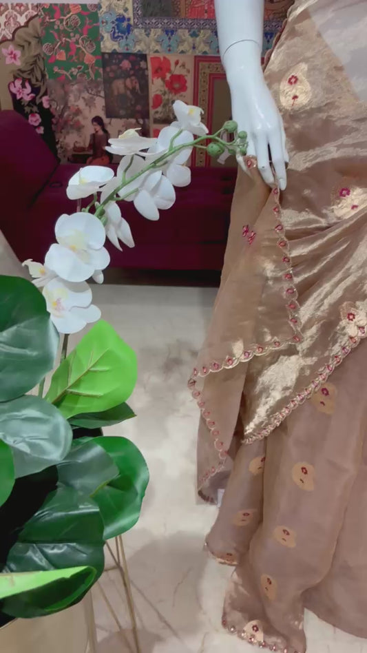 PURE BANARASI TISSUE PATTU SAREE WITH KADWA WEAVING AND HANDWORK