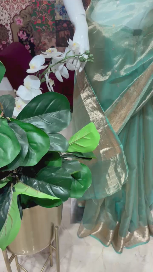 PURE BENARASI TISSUE SILK SAREE WITH KADWA WEAVING