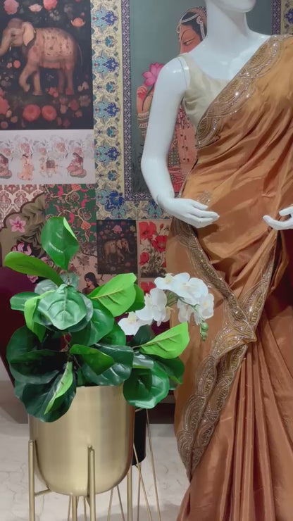 PURE SILK SAREE WITH HAND WORK