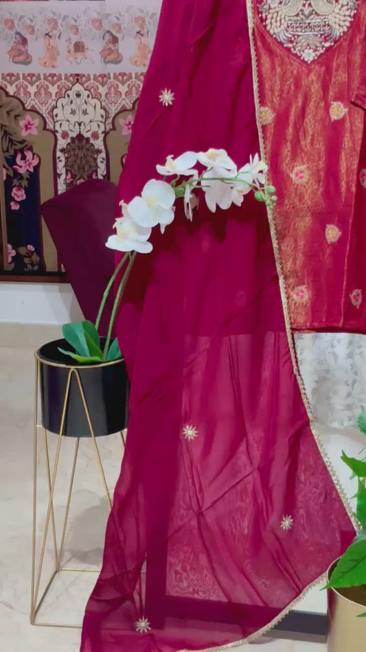 PURE TISSUE BROCADE WITH HANDWORK 3-PIECE SUIT