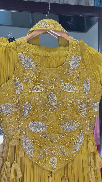 Indo-Western Pure Chinnon Handwork Suit