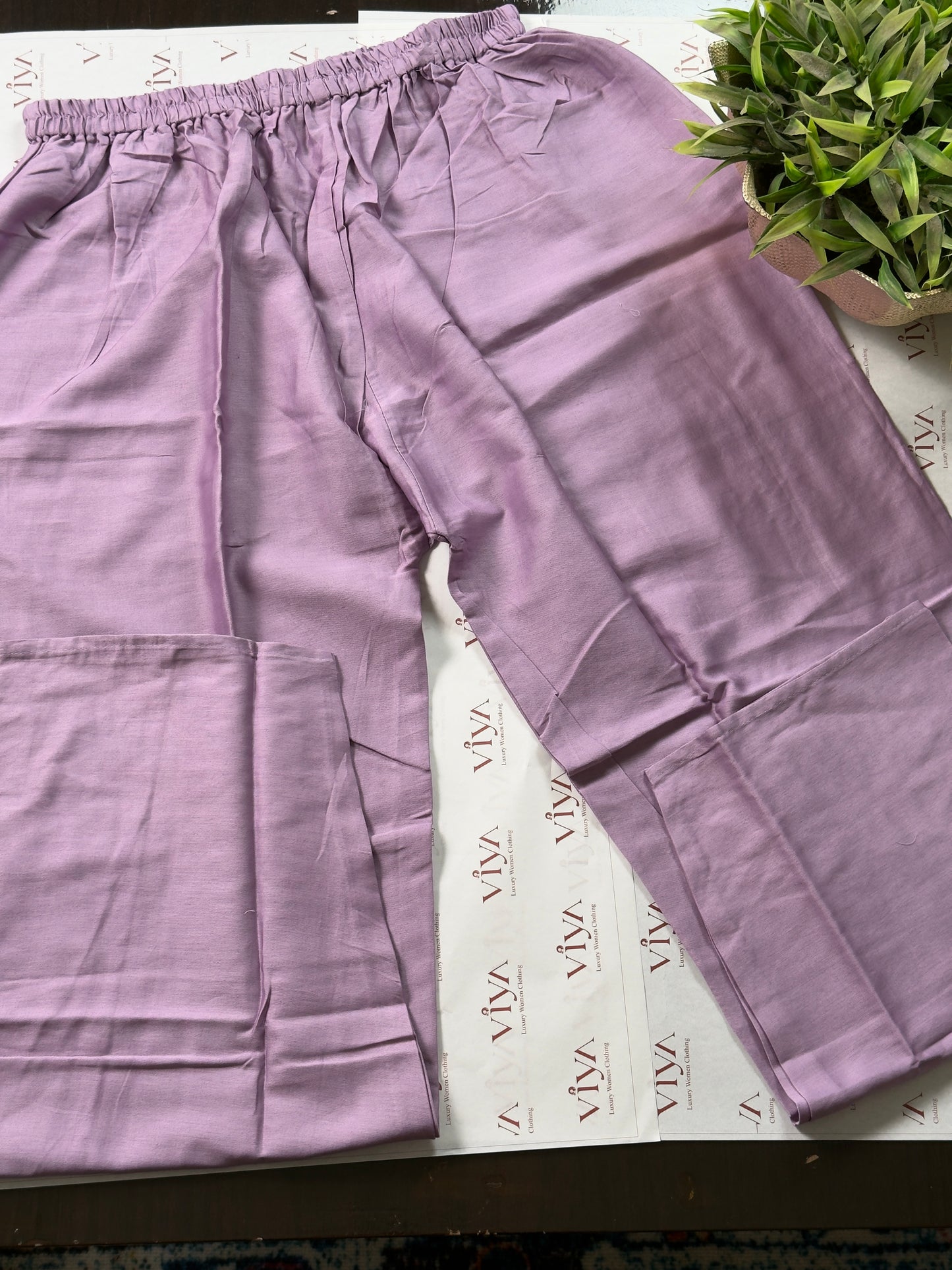 Lavender Pure Silk Handwork Anarkali Suit Set – 3 Piece